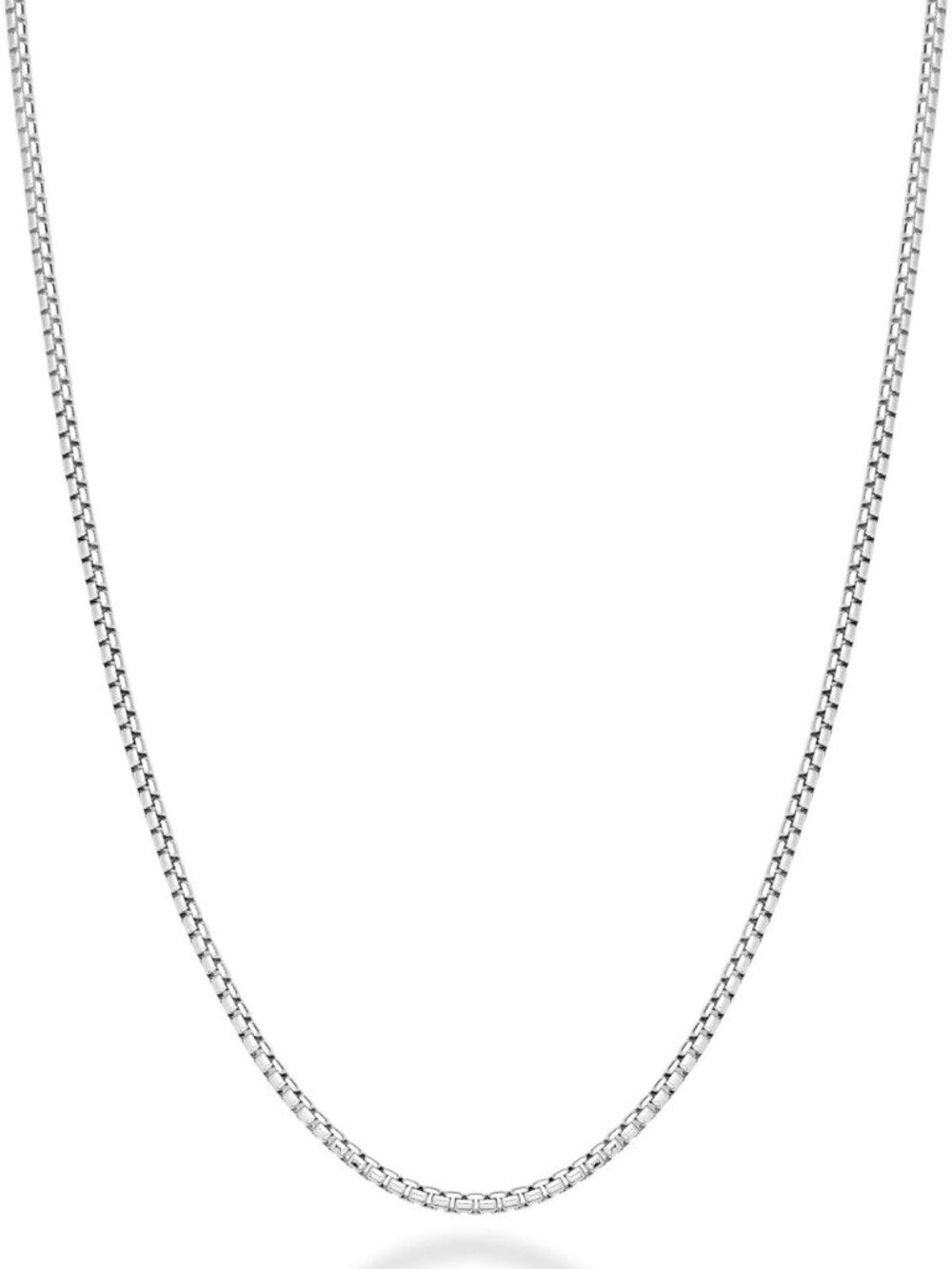 925 Sterling Silver 2mm Round Box Chain Necklace for Women & Men - Elegant